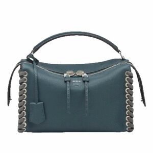 💞💞Fendi Lei Selleria Dark Green Leather Top-Handle Women’s Bag